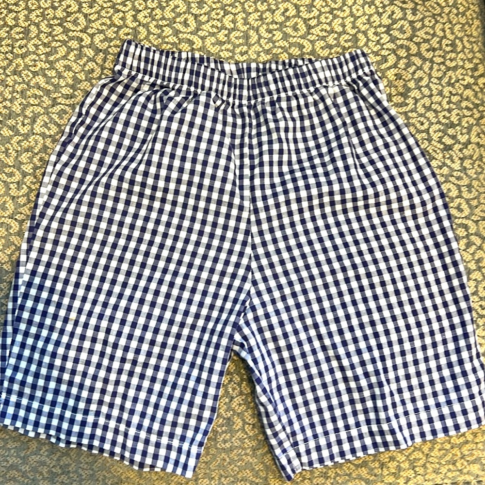 Bella Bliss Boys Blue Navy Gingham Shorts